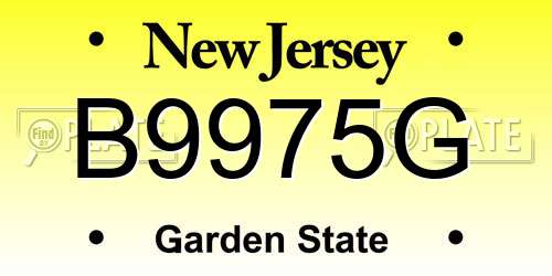B9975G New Jersey License Plate