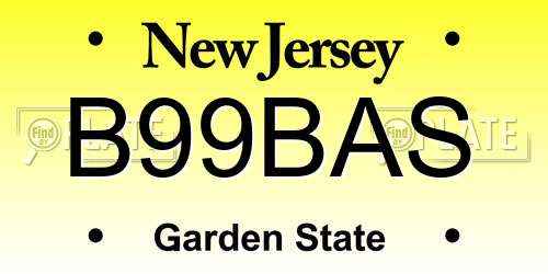 B99BAS New Jersey License Plate