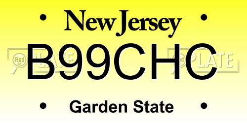 B99CHC New Jersey License Plate