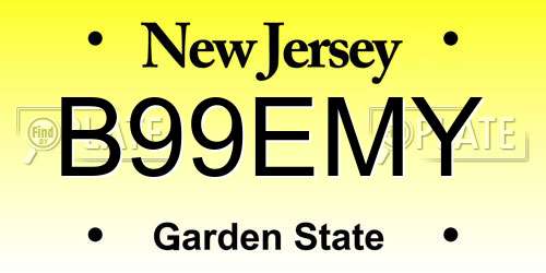 B99EMY New Jersey License Plate