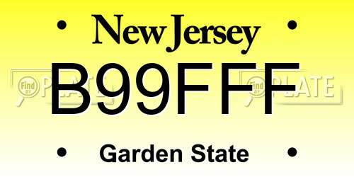 B99FFF New Jersey License Plate