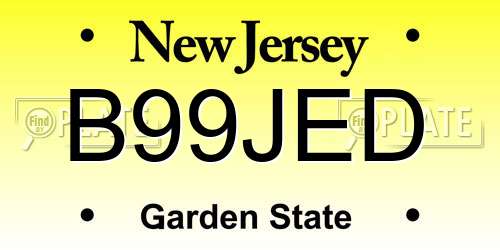 B99JED New Jersey License Plate