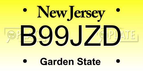 B99JZD New Jersey License Plate