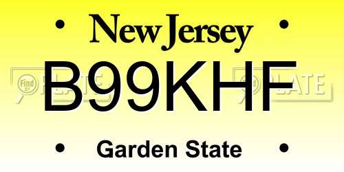 B99KHF New Jersey License Plate