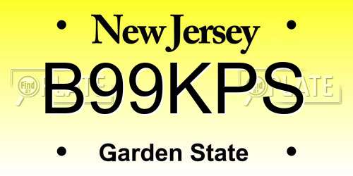 B99KPS New Jersey License Plate