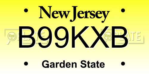 B99KXB New Jersey License Plate