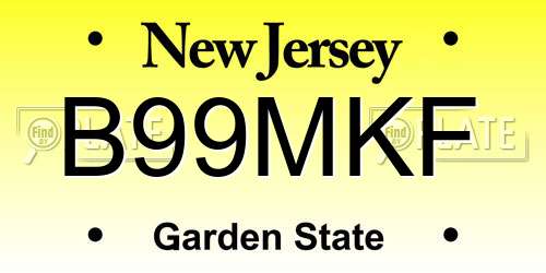 B99MKF New Jersey License Plate