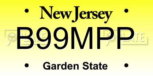 B99MPP New Jersey License Plate