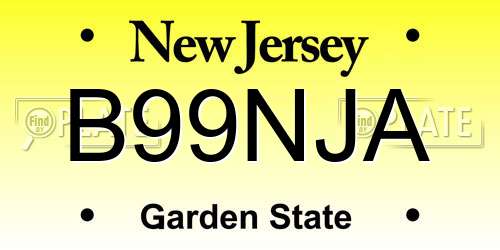 B99NJA New Jersey License Plate