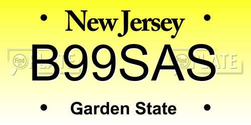 B99SAS New Jersey License Plate
