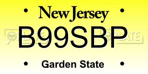 B99SBP New Jersey License Plate