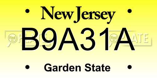 B9A31A New Jersey License Plate