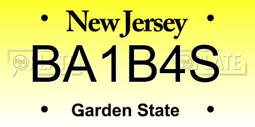 BA1B4S New Jersey License Plate