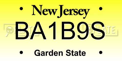 BA1B9S New Jersey License Plate
