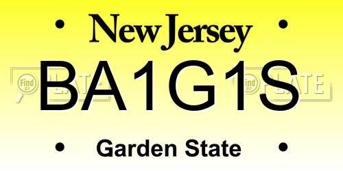 BA1G1S New Jersey License Plate