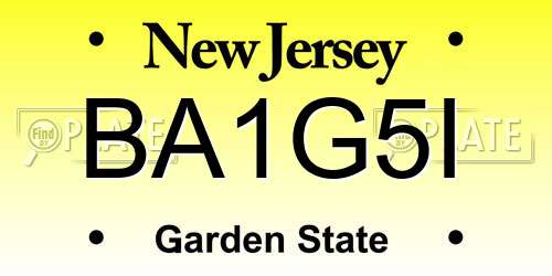 BA1G5I New Jersey License Plate