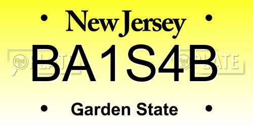BA1S4B New Jersey License Plate