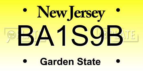 BA1S9B New Jersey License Plate