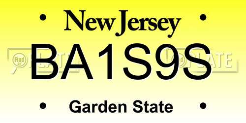 BA1S9S New Jersey License Plate