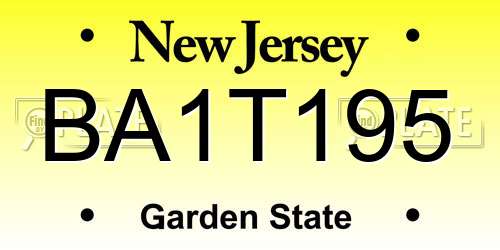 BA1T195 New Jersey License Plate