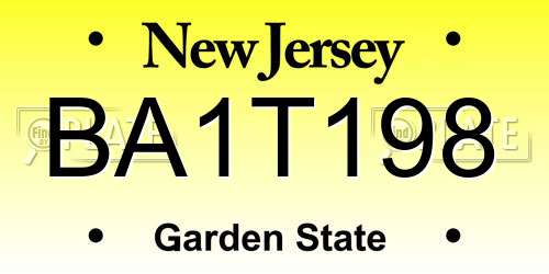 BA1T198 New Jersey License Plate