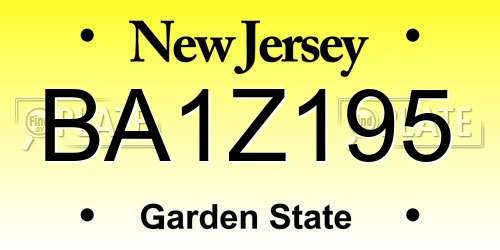 BA1Z195 New Jersey License Plate