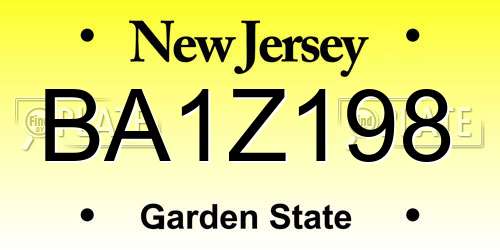 BA1Z198 New Jersey License Plate