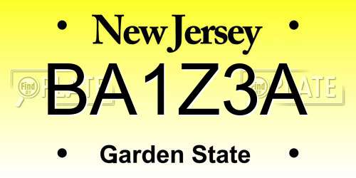 BA1Z3A New Jersey License Plate