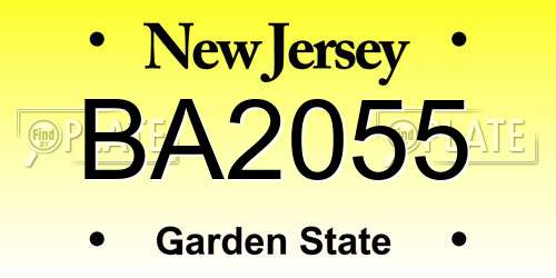 BA2055 New Jersey License Plate