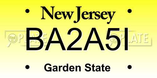 BA2A5I New Jersey License Plate