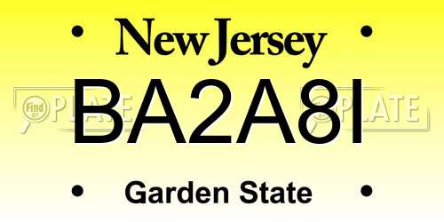 BA2A8I New Jersey License Plate
