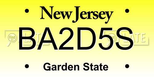 BA2D5S New Jersey License Plate