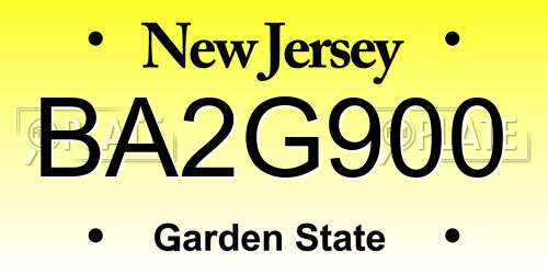BA2G900 New Jersey License Plate