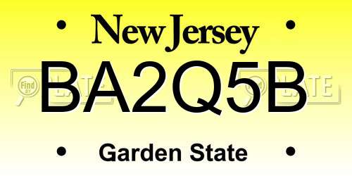 BA2Q5B New Jersey License Plate