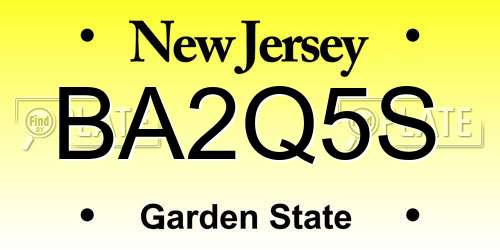 BA2Q5S New Jersey License Plate