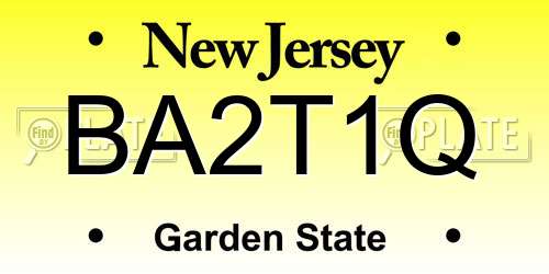 BA2T1Q New Jersey License Plate
