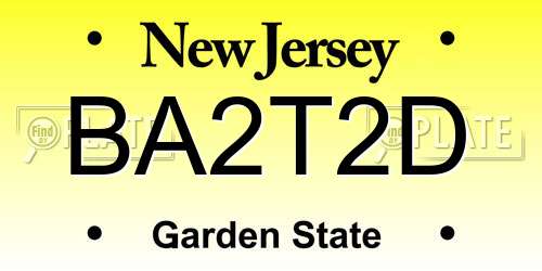 BA2T2D New Jersey License Plate