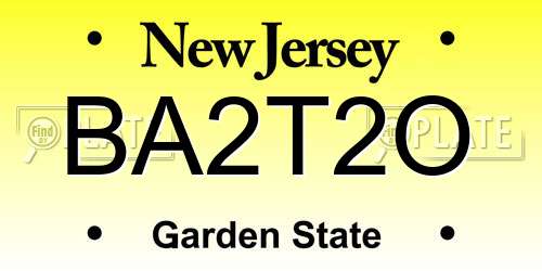 BA2T2O New Jersey License Plate