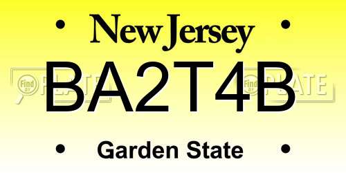 BA2T4B New Jersey License Plate