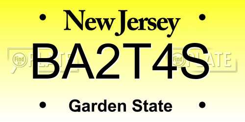 BA2T4S New Jersey License Plate