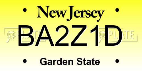 BA2Z1D New Jersey License Plate