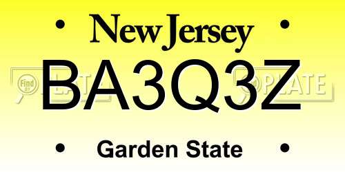 BA3Q3Z New Jersey License Plate