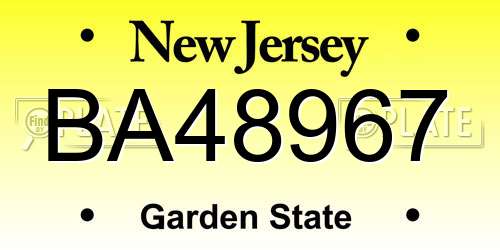 BA48967 New Jersey License Plate