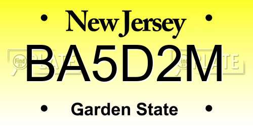 BA5D2M New Jersey License Plate