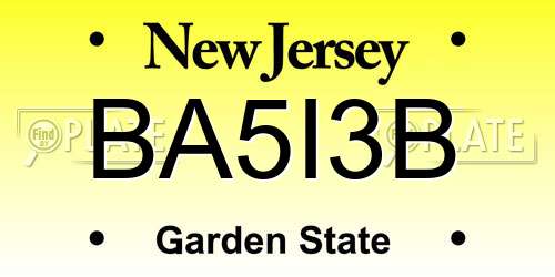 BA5I3B New Jersey License Plate
