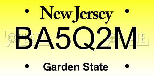 BA5Q2M New Jersey License Plate