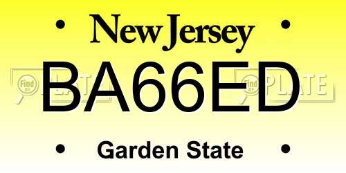 BA66ED New Jersey License Plate