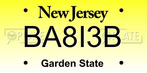 BA8I3B New Jersey License Plate