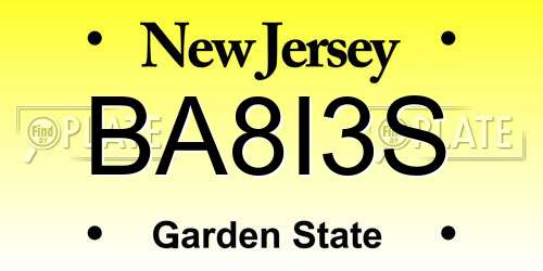 BA8I3S New Jersey License Plate