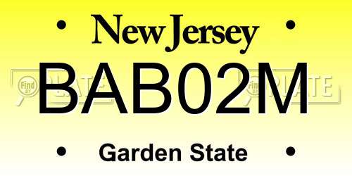 BAB02M New Jersey License Plate